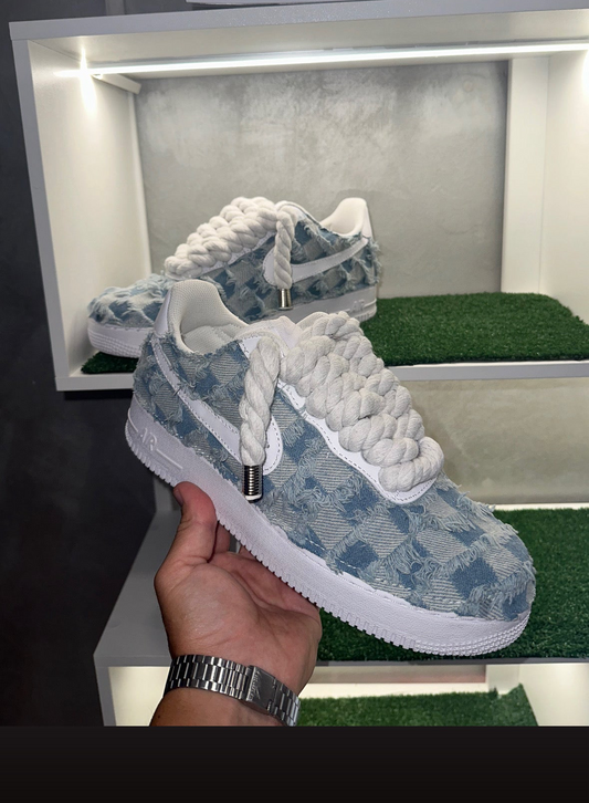 Nike Air Force 1 DENIM CHIARO Sneakers Custom