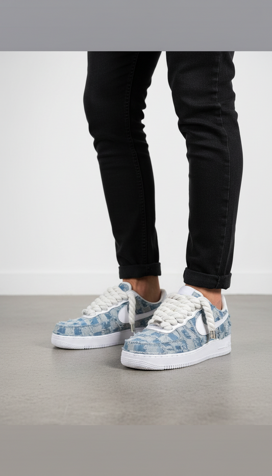 Nike Air Force 1 DENIM CHIARO Sneakers Custom