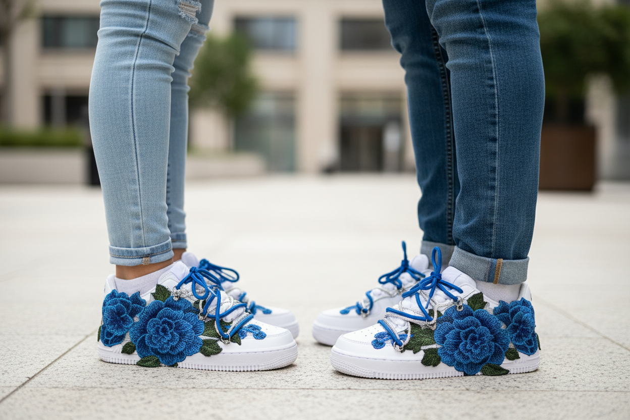 AF1 CUSTOM ( versione rose blu)